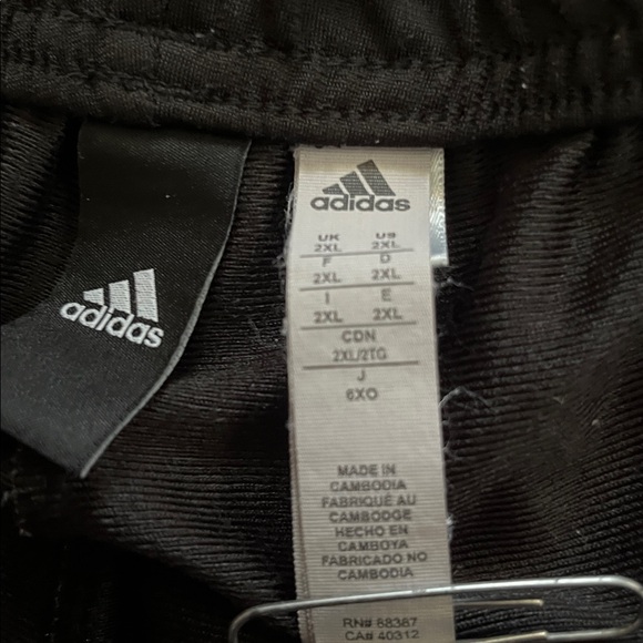 adidas Black track pants  with White Stripes - Picture 3 of 4
